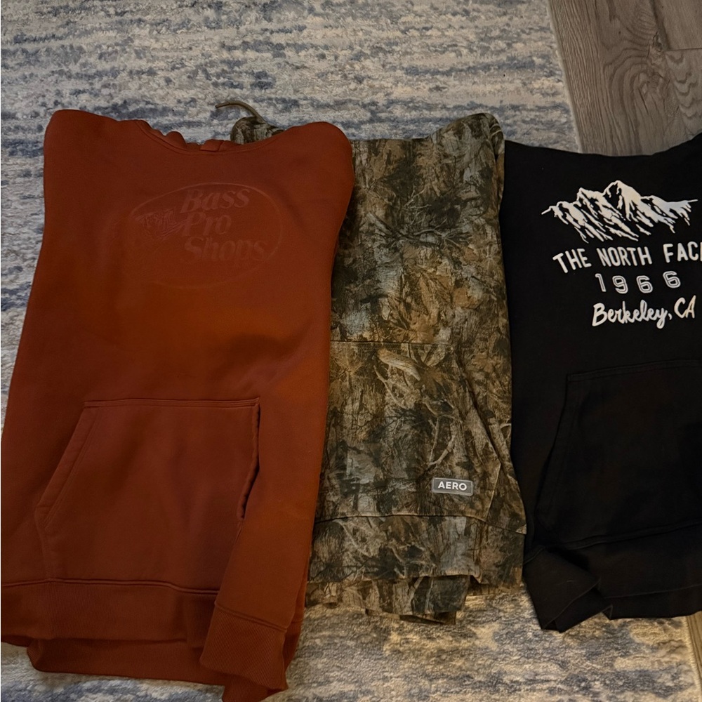 Bass Pro Shops Rust Hoodie, North Face& Aero